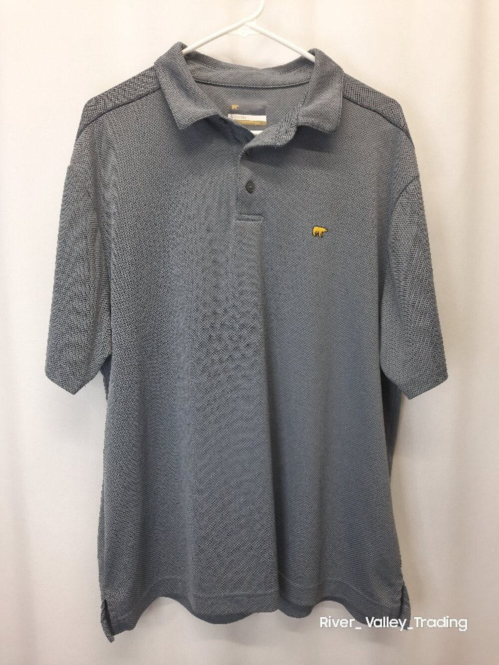 Jack Nicklaus StayDri Men's Large Polo Shirt Gray Golden Bear Golf Short Sleeve